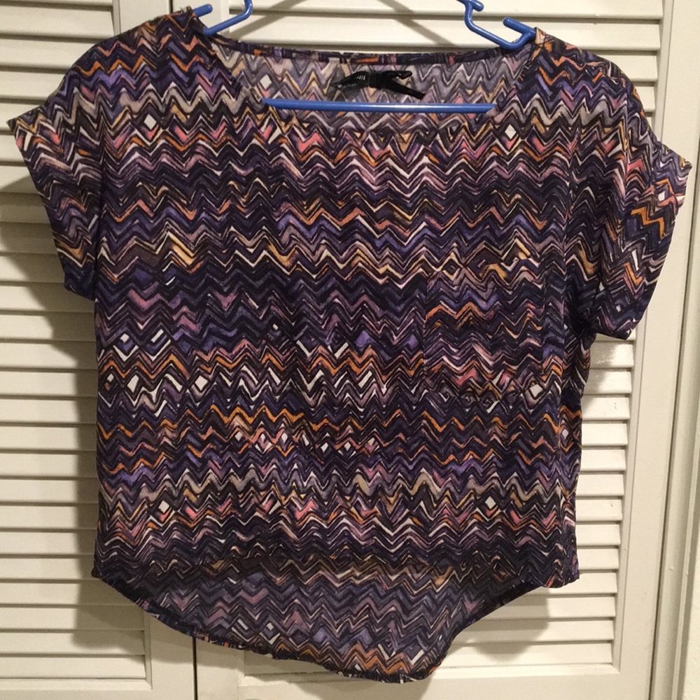Ali & Kris Purple high-low cropped top
